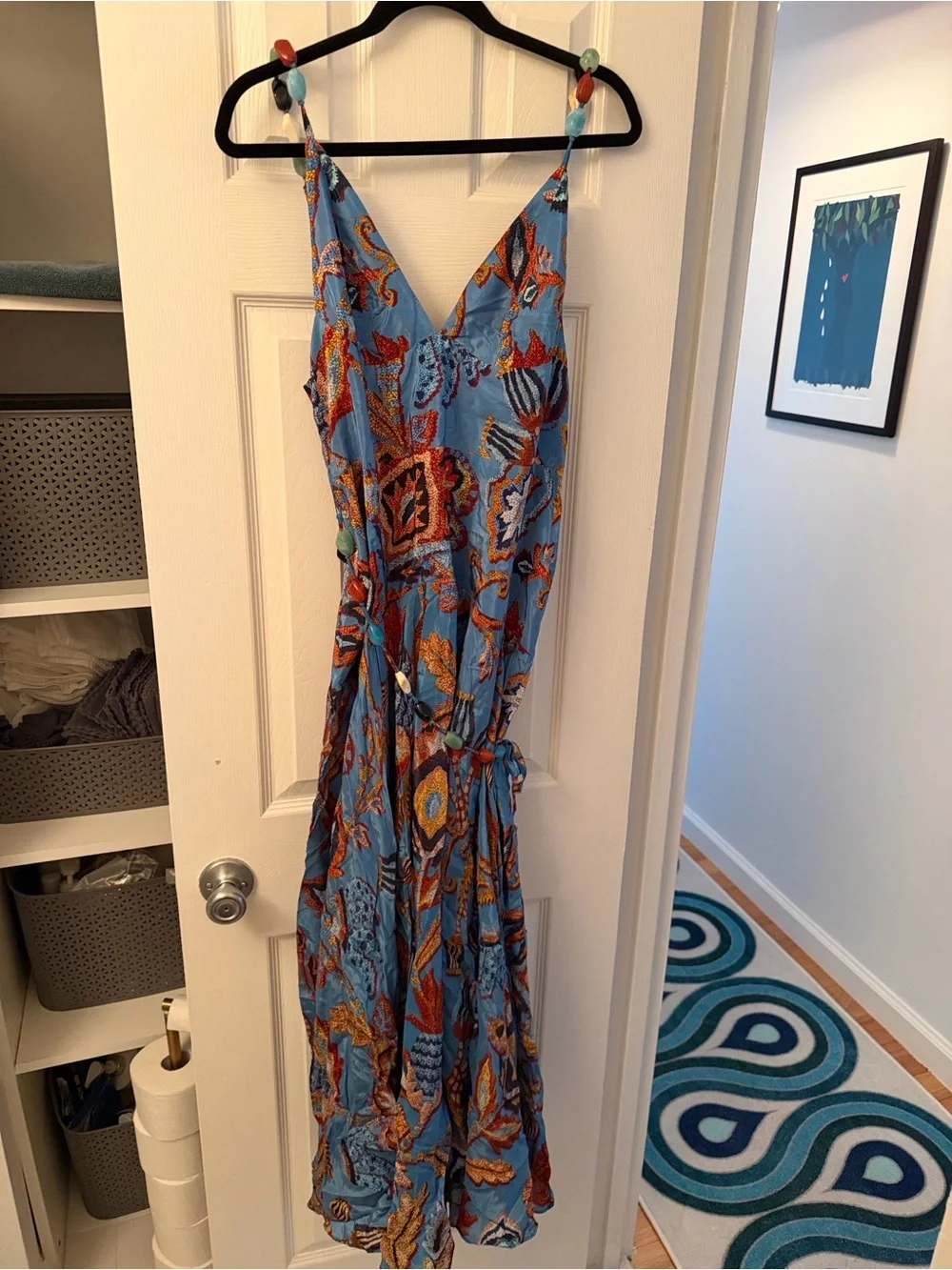 NWT FARM Rio, Blue Sunset Tapestry Sleeveless Midi Dress XL - Picture 4 of 5